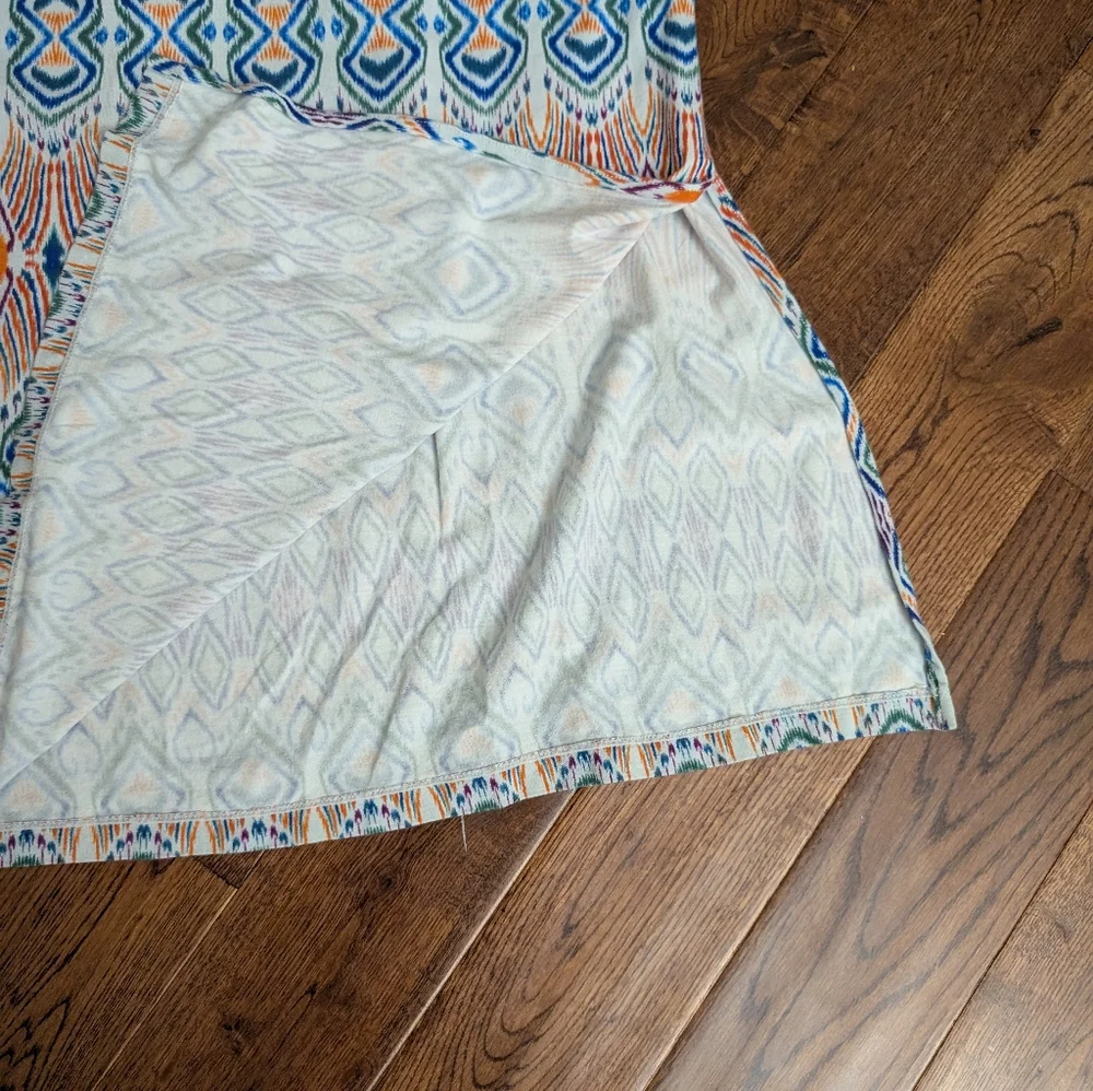 EUC CAbi Women Maxi Dress S Multi Sundress Sleeveless Long Knit Modal Blend Ikat - Picture 3 of 6